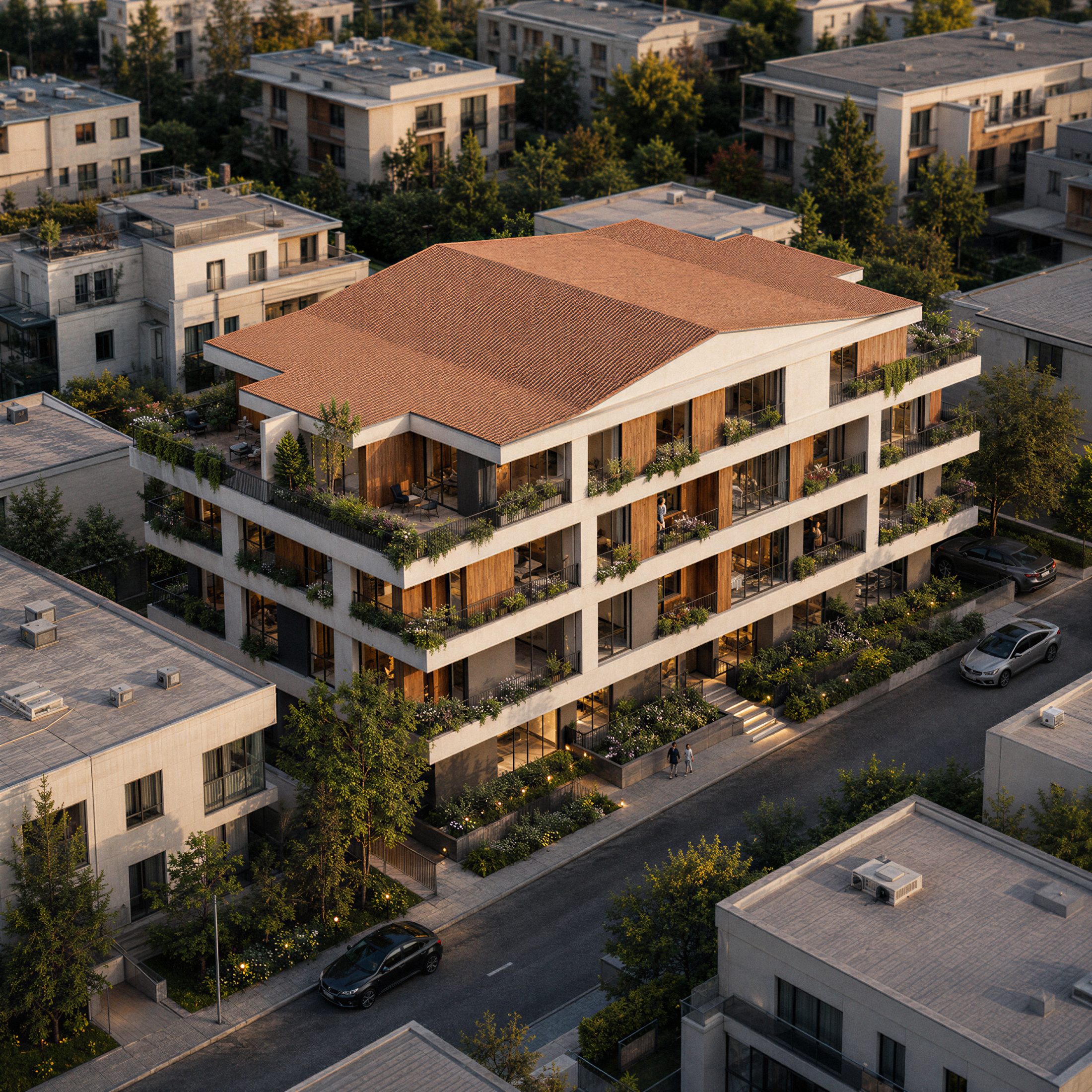 Sefer Apartmanı, kuşbakışı yerleşim
